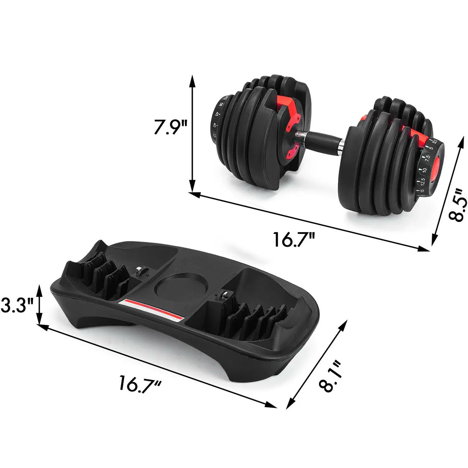 Adjustable Dumbbell 5LBS-52.5LBS Fitness Workouts Dumbbells Weight Set Sports Fitness Equipment Free Shipping